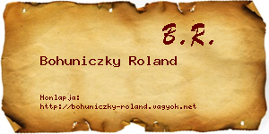 Bohuniczky Roland névjegykártya